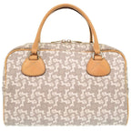 Celine Sulky Carriage Leather Gray White Handbag Boston Bag 1198 — view 2