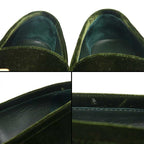 Hermes Moccasins Paris Velours 36.5 Green and Gold Hardware — view 5