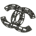 Chanel CC Logo Brooch Metal Silver