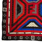 Fendi Large Silk Scarf Zucca Pattern Pecan Red Brown — view 6