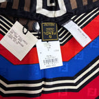 Fendi Large Silk Scarf Zucca Pattern Pecan Red Brown — view 9