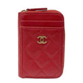 Chanel Quilted Timeless Classic Caviar Leather Card Case Coin Coco Mark