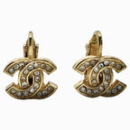 Chanel 70's Coco Mark Rhinestone Earrings — view 2