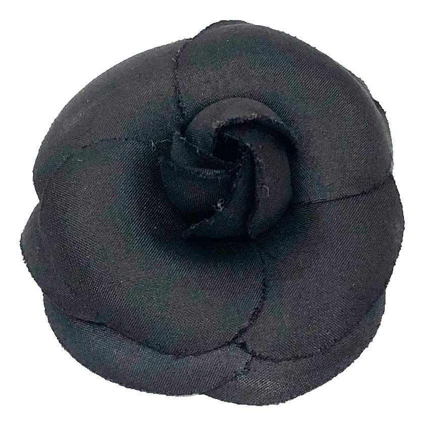 Chanel Camellia Corsage Brooch Flower Black