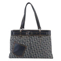Dior Trotter Tote Canvas Leather Navy Silver