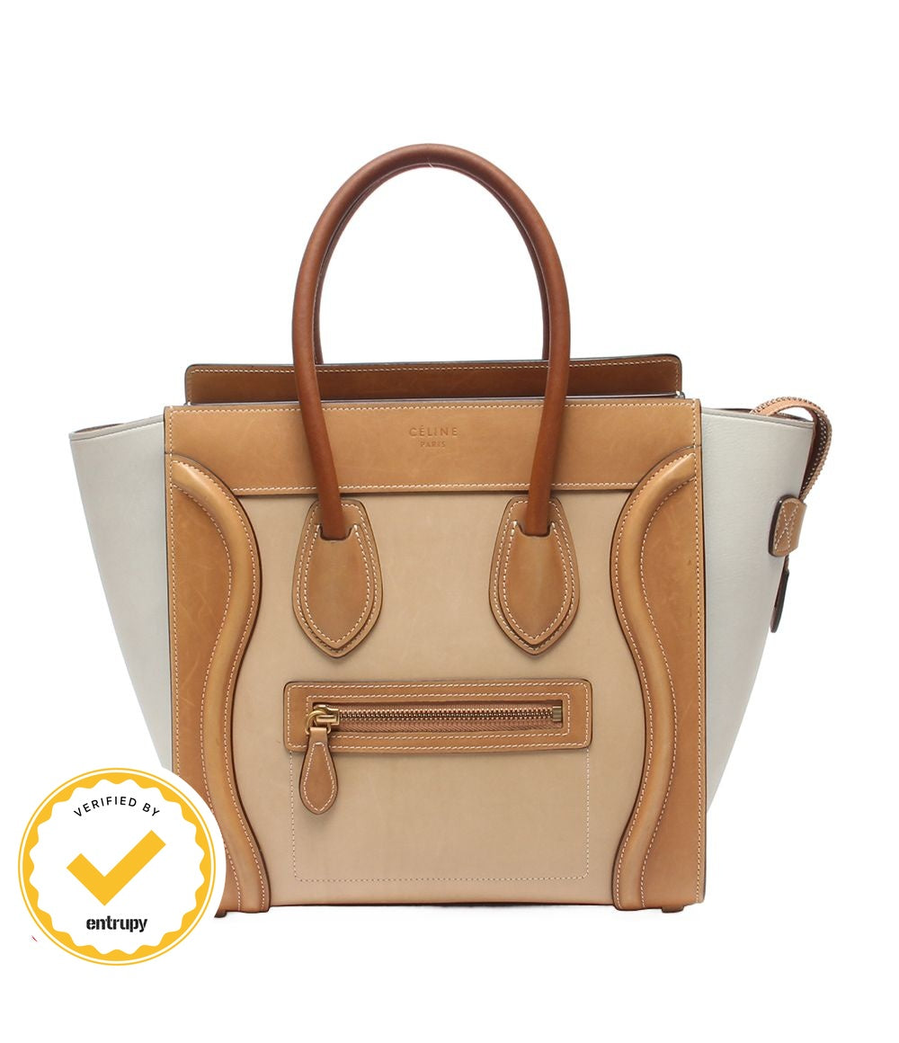 Celine Luggage Micro Handbag Beige Tan