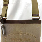 Prada Shoulder Bag Beige Brown Bt0536 Jacquard — view 4