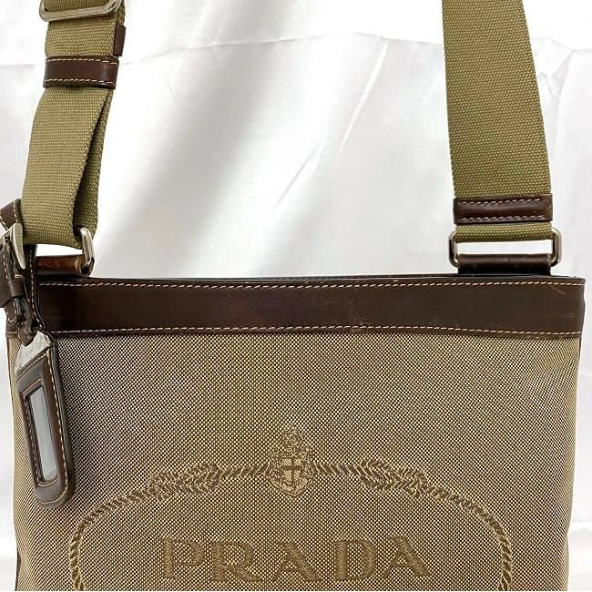 Prada Shoulder Bag Beige Brown Bt0536 Jacquard — view 4