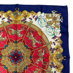 Hermes Carre 90 Scarf Silk Luna Park Amusement Merigo Land Navy — view 4