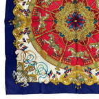Hermes Carre 90 Scarf Silk Luna Park Amusement Merigo Land Navy — view 5