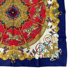 Hermes Carre 90 Scarf Silk Luna Park Amusement Merigo Land Navy — view 6