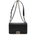 Chanel Boy 25 Wild Stitch Quilted Chain Shoulder Bag Soft