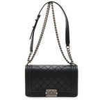 Chanel Boy 25 Wild Stitch Quilted Chain Shoulder Bag Soft