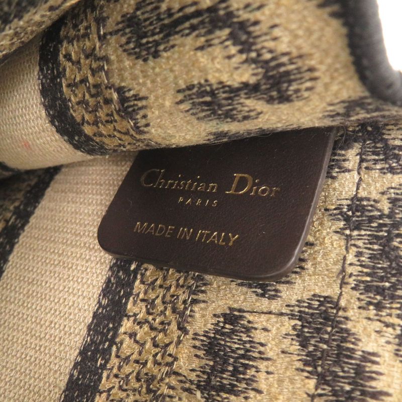 Christian Dior Book Tote Mini Leopard Canvas Beige Handbag 0760 — view 7