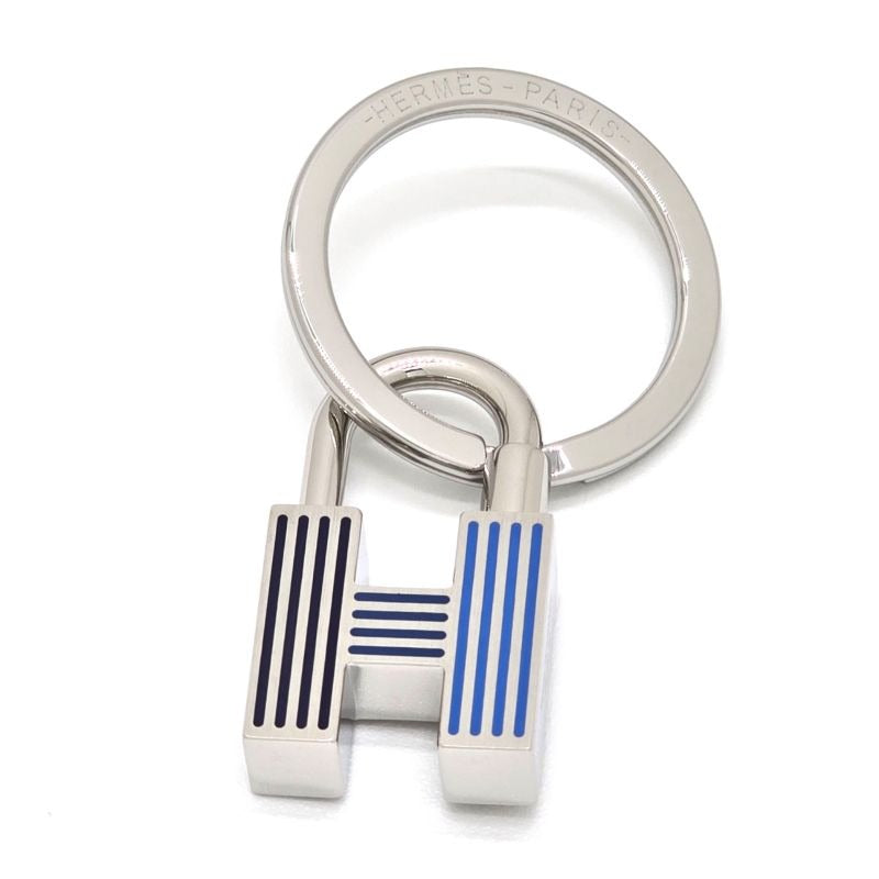 Hermes Key Holder Quiz-rainbow Cadena Ring Charm Lacquer-metal Metallic