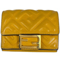 Fendi Baguette Micro Trifold Wallet Leather Yellow