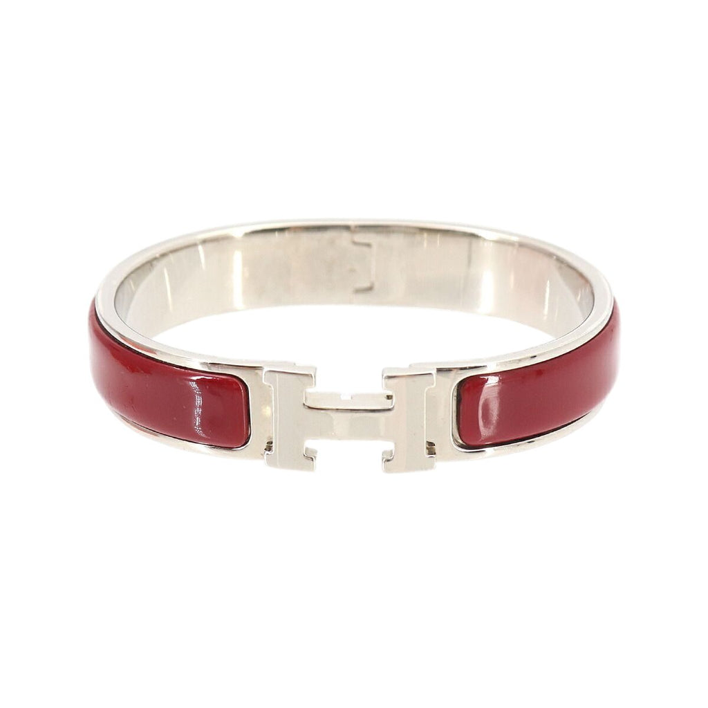 Hermes Clic PM Bangle Red Silver Bracelet