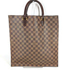 Louis Vuitton Tote Bag Sac Plat Damier Canvas Ebene Brown — view 2