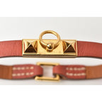 Hermes Bangle Bracelet Pinkish Brown Gold Size — view 2
