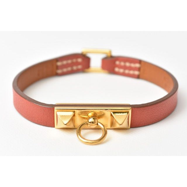 Hermes Bangle Bracelet Pinkish Brown Gold Size — view 5