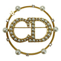 Christian Dior Brooch CD Logo Gold Plated