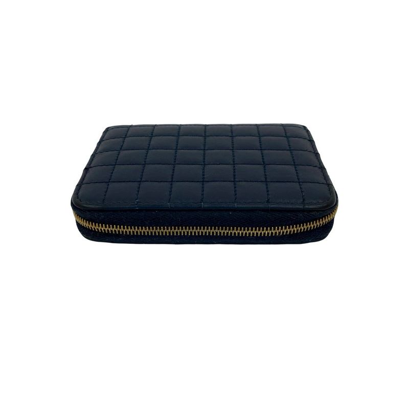 Celine CC Charm Compact Wallet Quilted Leather Round Zip Bifold — view 3