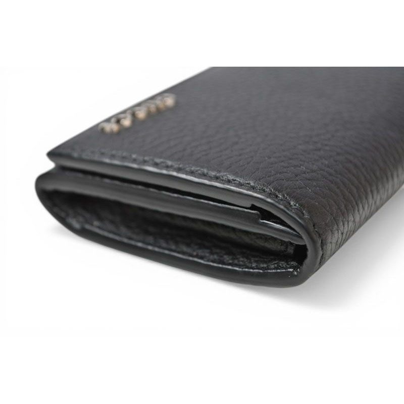 Gucci Card Case Business Holder Coin Leather Logo Black Silver Aabxm — view 3