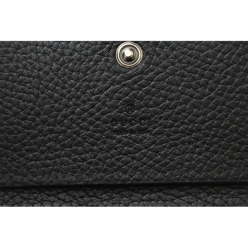 Gucci Card Case Business Holder Coin Leather Logo Black Silver Aabxm — view 5