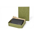 Gucci Card Case Business Holder Coin Leather Logo Black Silver Aabxm — view 8