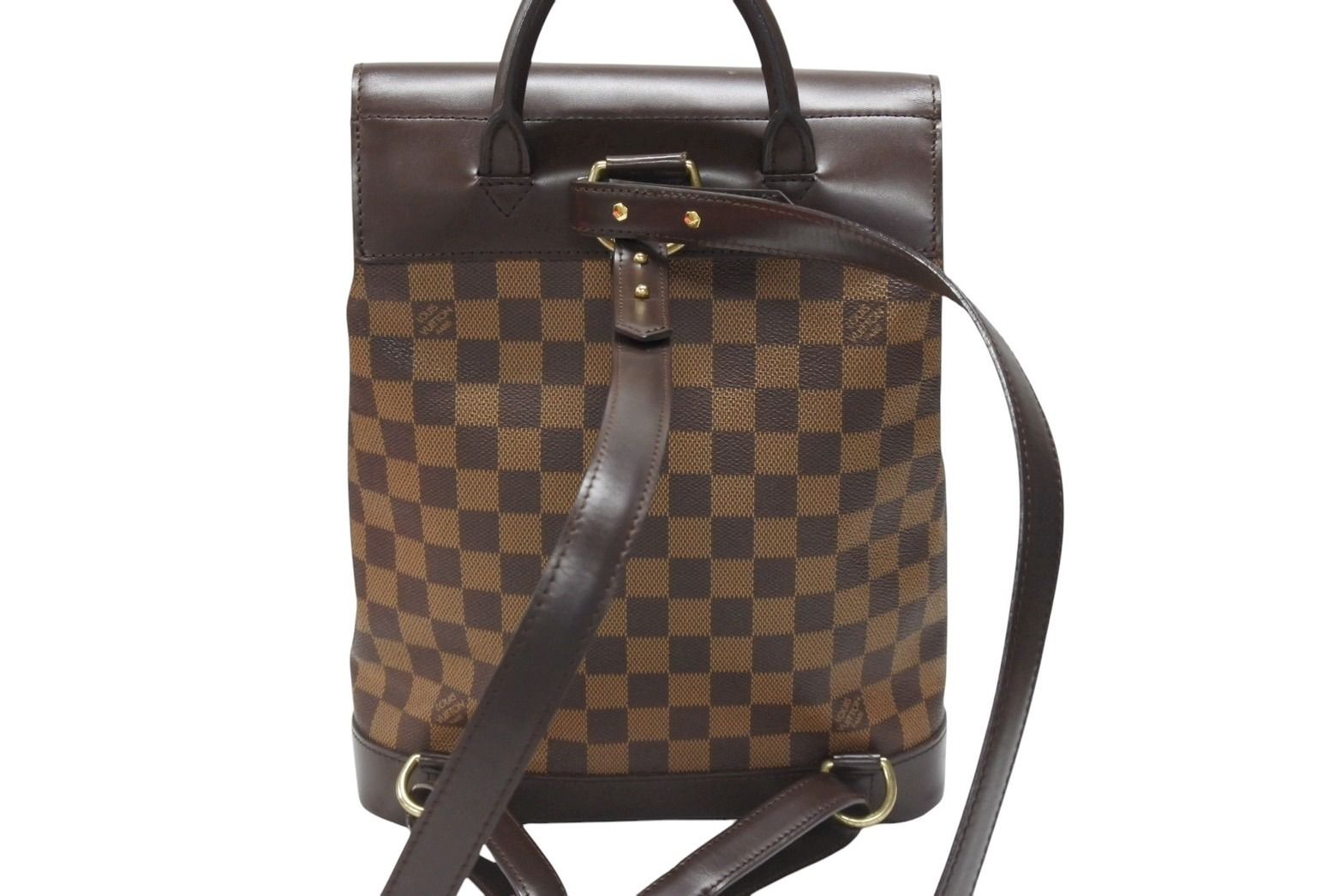 Louis Vuitton Damier Soho Backpack Brown Leather — view 3