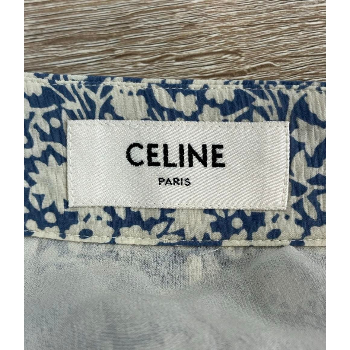 Celine Floral Silk 40 Skirt :blue