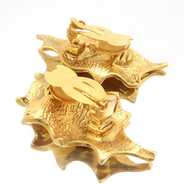 Yves Saint Laurent Earrings GP Leaf Motif Vintage — view 7