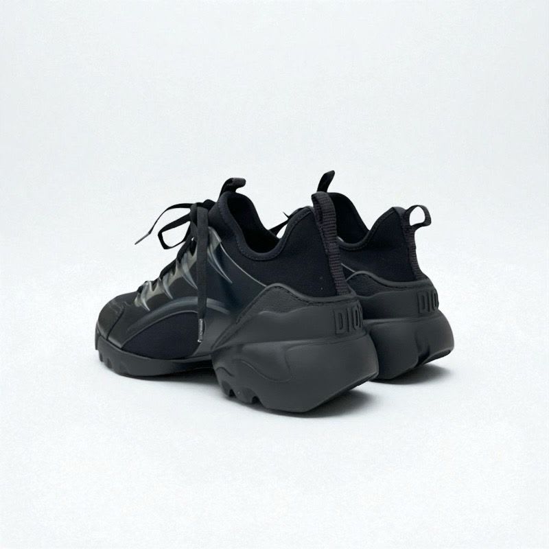 Christian Dior D-connect Sneakers Shoes Rubber Fabric Leather Black Logo — view 4