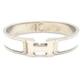 Hermes Bangle Click Silver White Bracelet