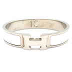 Hermes Bangle Click Silver White Bracelet