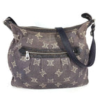 Celine Shoulder Bag Macadam Logo Denim Navy