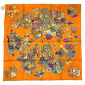 Hermes Carre 90 Scarf Planifleurs Silk Orange 2023 Autumn Winter