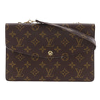 Louis Vuitton Double Lava Vintage 2-Way Clutch Monogram Canvas Brown