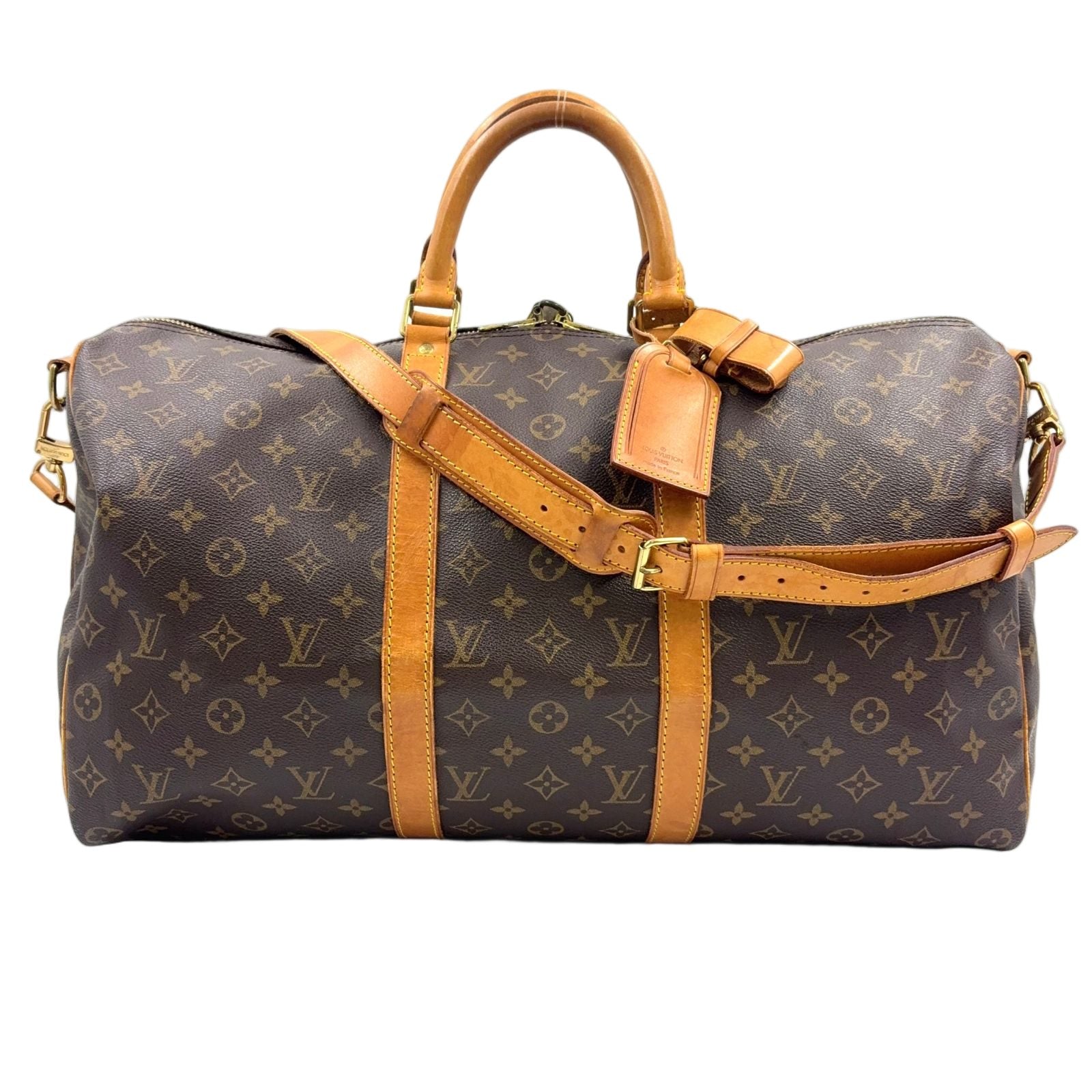 Louis Vuitton Keepall Bandouliere 50 Monogram Leather Brown Light Boston