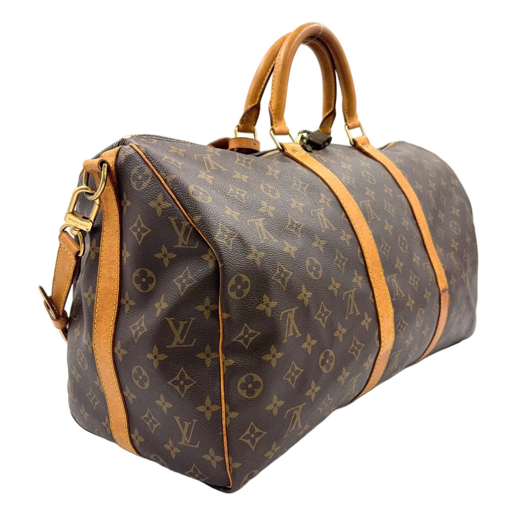 Louis Vuitton Keepall Bandouliere 50 Monogram Leather Brown Light Boston — view 2