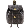 Chanel Quilted Vintage Lambskin Brown Backpack Daypack