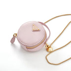 Prada Pouch Pink Gold Triangle Logo Saffiano Leather Mini Charm
