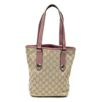 Gucci Charmy Bucket Tote Pink Beige GG Canvas — view 5