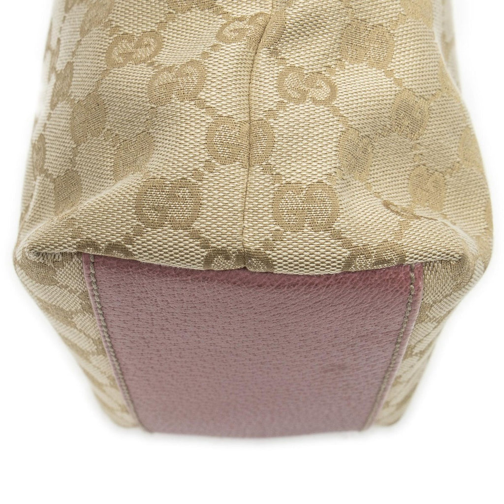 Gucci Charmy Bucket Tote Pink Beige GG Canvas — view 8