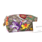 Gucci Ophidia GG Flora Marmont Makeup Pouch Case Multi-Case Brown