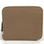 Hermes Coin Case Azap Compact Silk in Epsom Etoupe Gray
