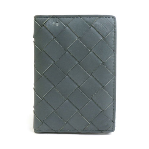 Bottega Veneta Card Case Leather Gray