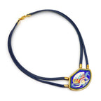 Hermes Emile Choker Plated And Leather Navy — view 2