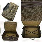 Fendi Carry-on Luggage Bag Zucca Pattern Canvas Brown Travel Suitcase — view 7