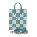 Louis Vuitton Sac Plat XS Shoulder Bag Leather Turquoise White Silver